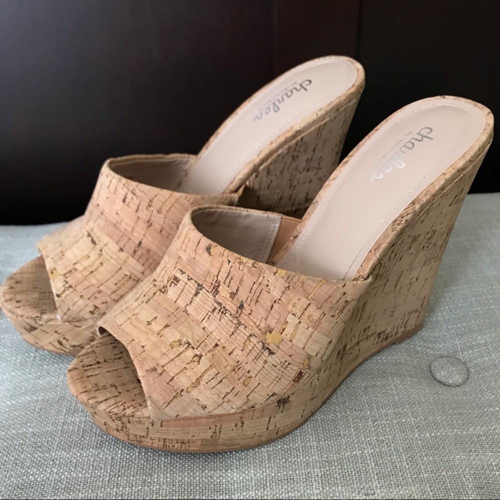 NWOT Charles David Cork Wedge Sandals